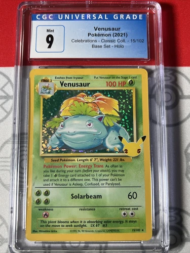 CGC 9 Venusaur Holo #15/102 2021 Pokemon Celebrations Card Graded Slab 7053