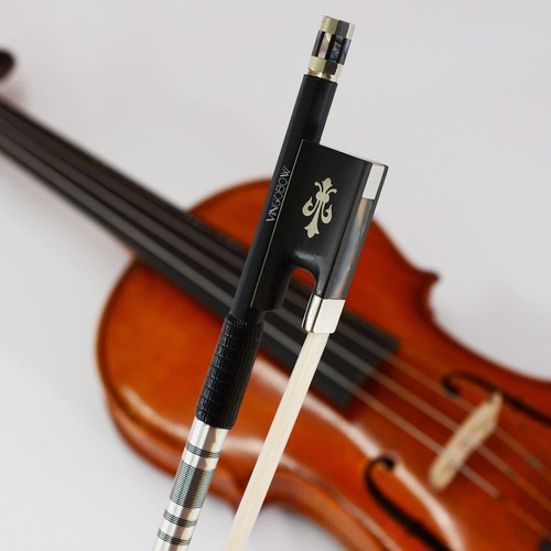 Arco de violín de fibra de carbono 4/4 natural crin de caballo hecho a mano arco de violín 107V - Imagen 7 de 7