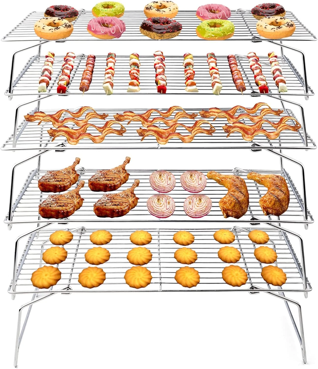 Teamfar Cooling Rack, 5-Tiers Stainless Steel Baking Cooling Wire Rack for Bakin