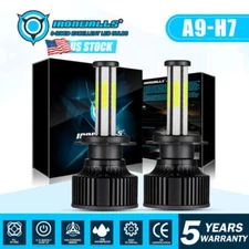 6-sides H7 LED Headlight Kit High Low Beam Super White 6500K 420000LM Fog Bulbs