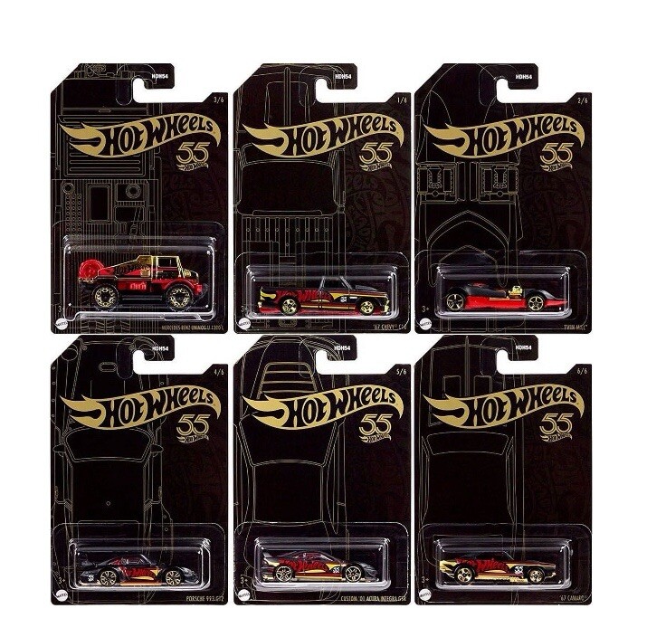 Mattel - Hot Wheels Pearl & Chrome - SET OF 6 anniversary series w/ chase