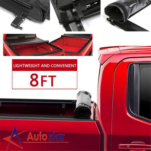8FT Soft RollUp Tonneau Cover For 20152021 Ford F150 F150 Long Bed Truck eBay