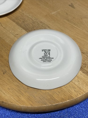 Vintage Sterling Colonial English Ironstone J&G Meakin England Set Of 5 Saucers - Picture 10 of 11