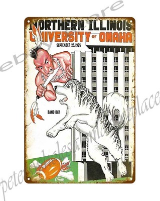 1965 football Northern  Program metal tin sign room design