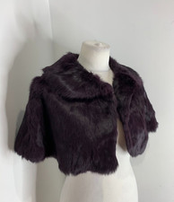 Lord & Taylor Real Fur Shrug Stole Wrap Vgc Large Classic Dark Purple Cape