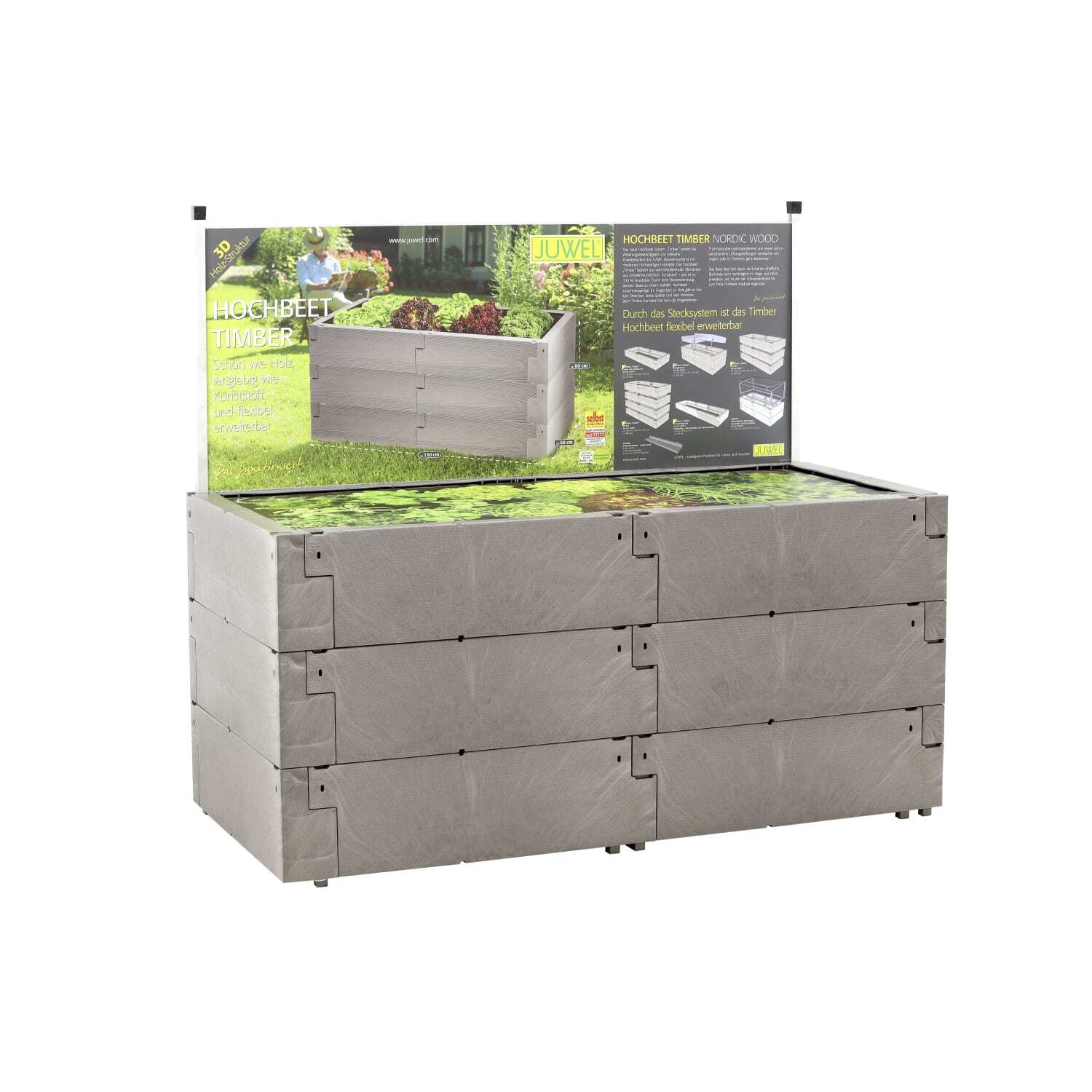 Juwel Hochbeet TIMBER 3erSet 130 x 60 x 60 cm flexibel erweiterbar