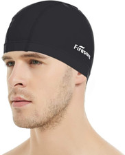 Fabric Swim Cap, High Elasticity Swimming Cap Keeps Hair Clean Breathable Fit Bo