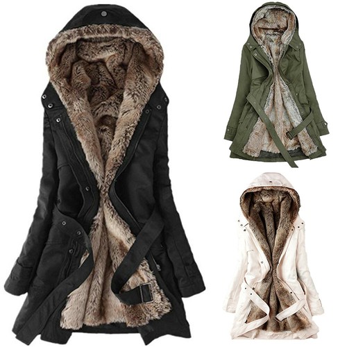 Fashion Ladies Fur Lining Coat Womens 