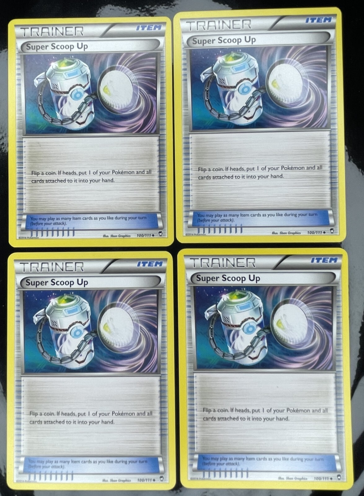 4X Pokémon TCG Super Scoop Up Furious Fists 100/111 Regular Trainer Card LP