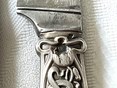 Art Nouveau French Sterling Silver Dinner knife 12/PS IRIS - Picture 11 of 20