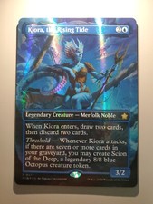MTG Kiora, the Rising Tide Foundations 0377 Borderless Mana Foil Rare