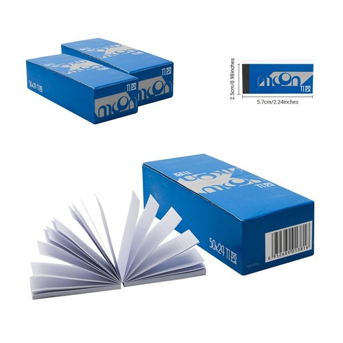 2 Box 48 Packs MOON Rice Paper Rolling Papers Tips Filters Smoking 50 Leaves/Pk - Picture 2 of 8