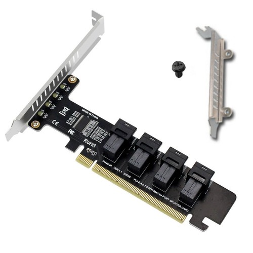 1* PCIe 4.0 Expansion Card 4*U.2 NVMe PCI-E X4/8/16 to SFF-8643 For Windows