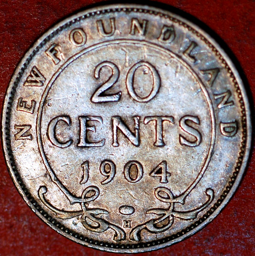 1904 Newfoundland 20 Cents King Edward VII KM#10 Silver