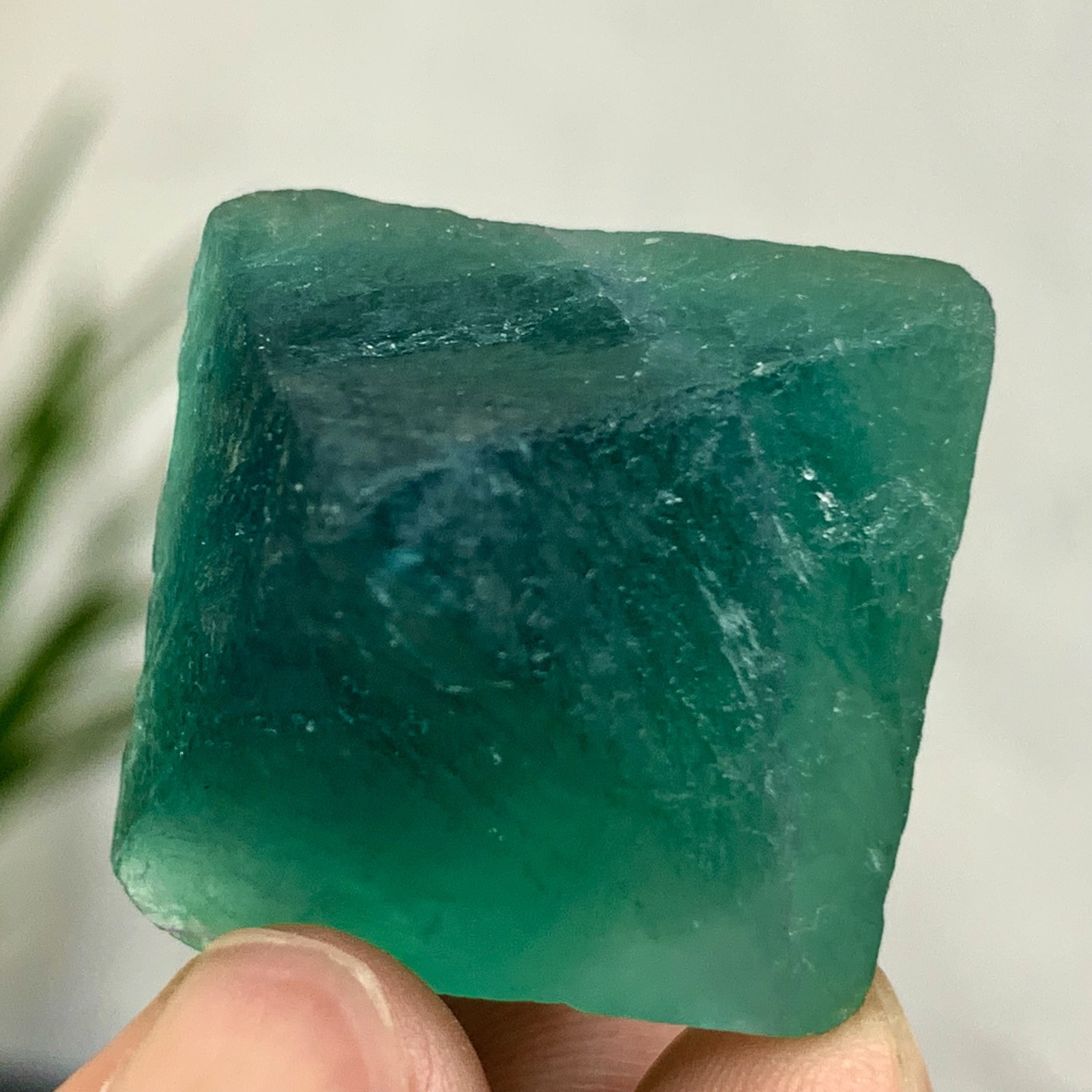 30G Natural Blue Green Fluorite Octahedron Crystal for Healing & Energy