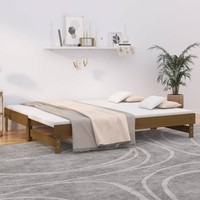 Tagesbett Ausziehbar Honigbraun 2X(100X200)Cm Massivholz Kiefer