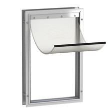 Extra Large Dog Door Frame Aluminum Pet Cat Door With Telescoping Frame White
