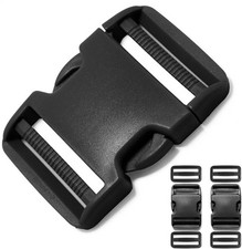 Buckle for 2 inch Webbing Straps, Side Release Buckles 2 Set 4PCS Black