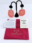 Kenneth Jay Lane Faux Carved Cinnabar Dangling Earrings with Safety Pouch KJL
