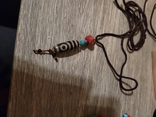 Agate Tibetan Buddhist Dzi Bead Necklace