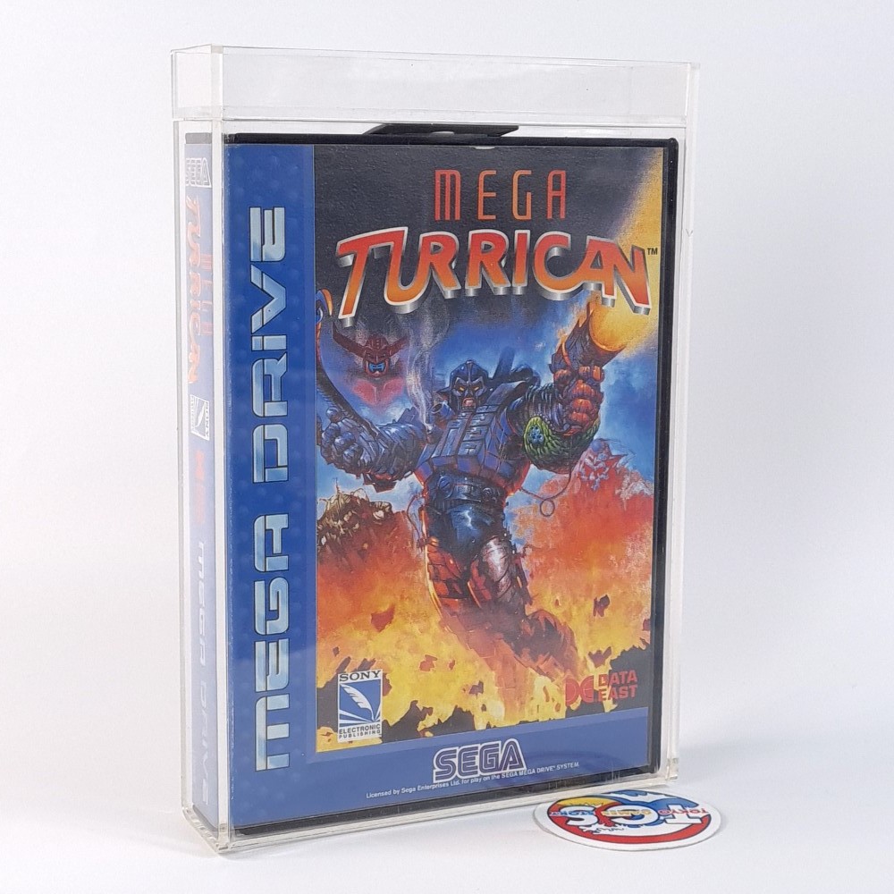 Mega Turrican +Acrylic Case Megadrive Pal-Euro Sega Mega Drive Action DATA EAST