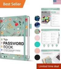 Elegant Password Keeper Notebook with Alphabetical Tabs - 136 Pages for Security