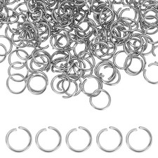350pcs 6mm Open Jump Rings Stainless Steel Split O Rings 0.7mm Thick, Silver