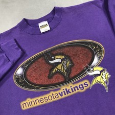 Minnesota Vikings Sweatshirt Mens Large Purple Vintage 90s Y2K Tultex USA NFL