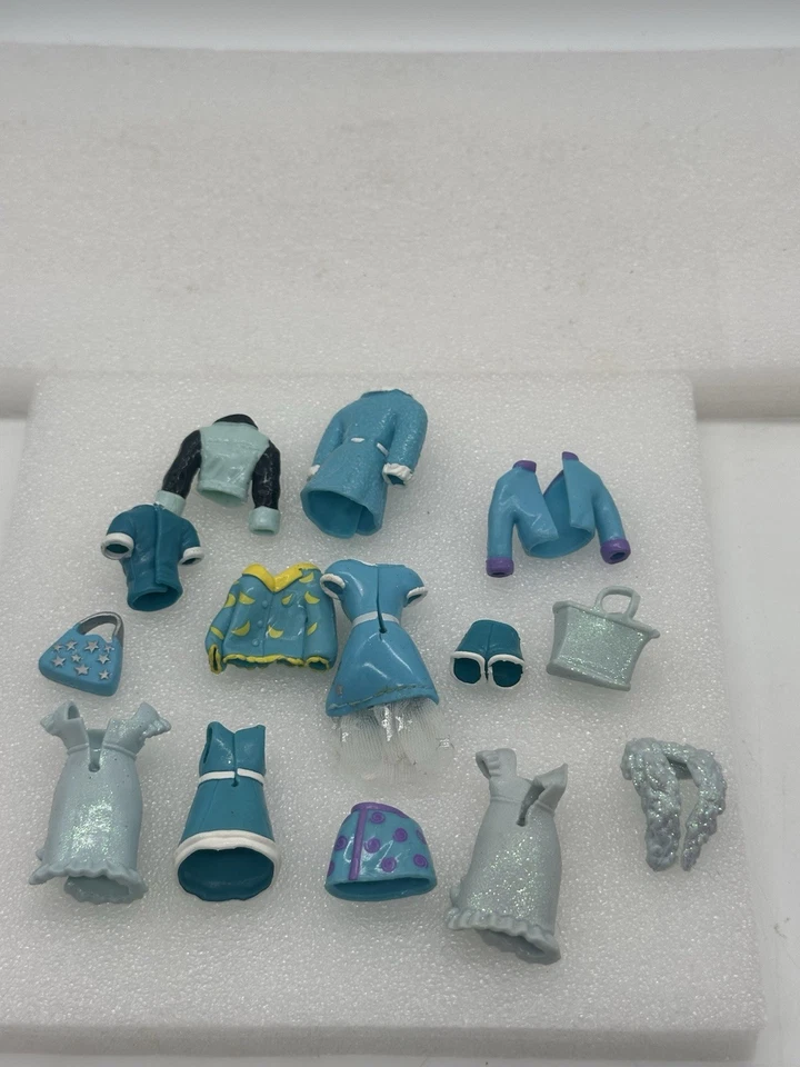 Lote Ropa Muñeca Polly Pocket Vintage Vestidos Prendas para el torso 14 Piezas Mattel Foto 2 de 4