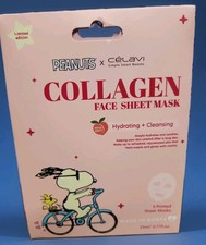 Peanuts Snoopy Collagen Face Sheet Mask 5 Pack By Celavi