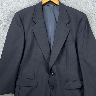 VINTAGE Christian Dior Mens Sport Coat Blazer 44R Navy Pinstripes