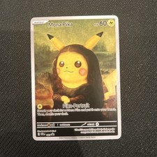 Imagen de ✨Pokemon Pikachu Mona Pika Van Gogh ACG Art Black Star Promo Card FAN Art