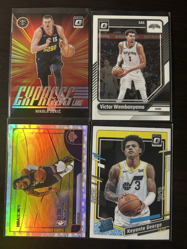 Panini NBA 4-Card Lot Wembanyama Jokic Brunson keyonte George