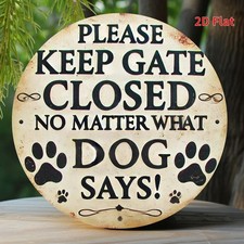 2D Funny Dog-Themed Metal Wall Sign Retro Iron Pet Warning Decoration for home
