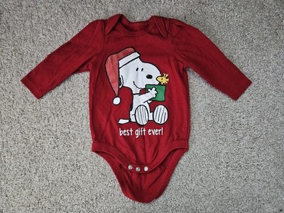Peanuts Snoopy Red Christmas One Piece for Baby Unisex Best Gift Ever 3 months