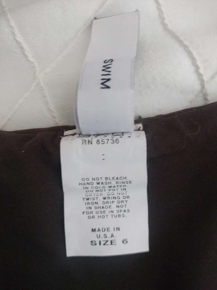 Bikini Carmen Marc Valvo Marrón Adornado Lentejuelas Talla 6 Triángulo Top Foto 4 de 4