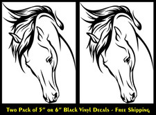 Horse Rendering Black Vinyl Decals Car Laptop Tumbler Tablet Mugs Helmets