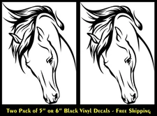 Horse Rendering Black Vinyl Decals Car Laptop Tumbler Tablet Mugs Helmets