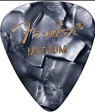 Fender 351 Premium Celluloid Guitar Picks - MEDIUM, BLACK MOTO 12-Pack 