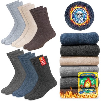 Hochwertige Therma-Wool Thermosocken für Herren und Damen, 6er Pack