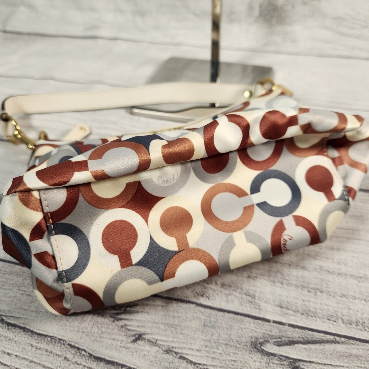Coach Madison Op Art Sateen Sophia Top Handle Bag Multi-Color