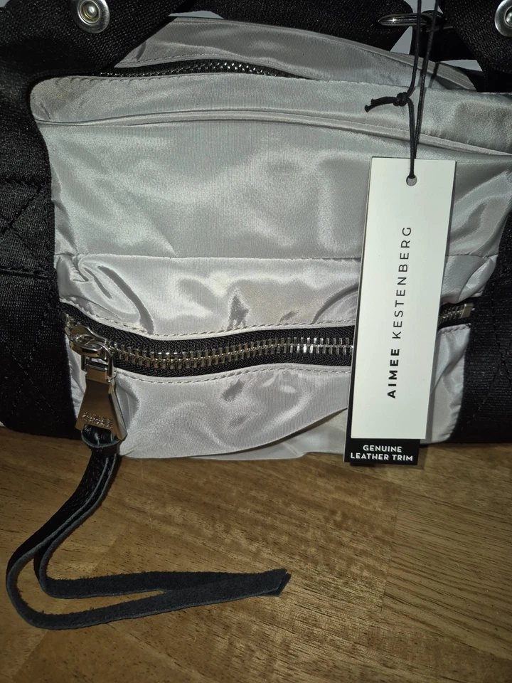 Bolso de Lona Grande Aimee Kestenberg Nylon con Borde de Cuero Gris Bolso A376227 Foto 4 de 4