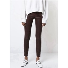 J Brand Lambs Leather Skinny Pants 24 Burgundy Wine Minimal Edgy Moto Fall Chic