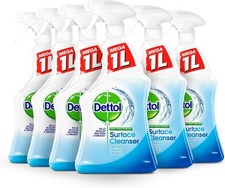 Dettol Antibacterial Multi Purpose Surface Cleaner No Fragrance 1L Pack of 6