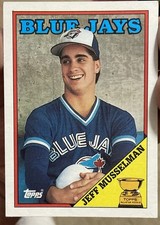 Jeff Musselman 1988 Topps Rookie Card Toronto Blue Jays. rookie card picture