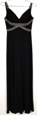 Cachet Women Embellished Evening Maxi Dress Sz 6 Black Empire Waist Y2K Prom