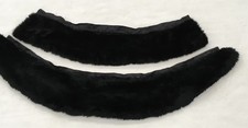 Button On Faux Black Fur Collars, Button Holes, 20 , 27 , 4.5 Wide C-5