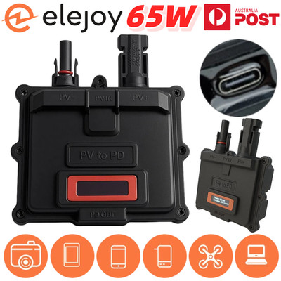 ELEJOY Solar PD Charger Photovoltaic 65W Fast Charging Type C For Laptop Phone
