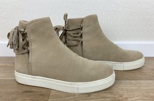 ZARA Damen Gr. 38 Wildleder Stiefeletten beige Velours Leder Ankle-Boots Ü3