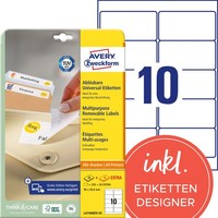 Avery Zweckform L4744REV-25 Universal Etiketten (250 Plus 50 Klebeetiketten Extr